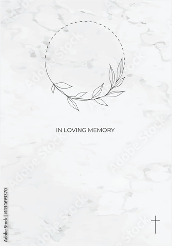 Memorial Template Elegant and minimalist design featuring a black In Loving Memory ribbon