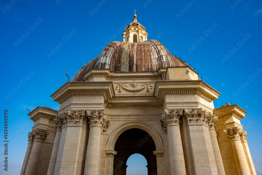 Obraz premium The Papal Basilica of Saint Peter in the Vatican, or simply Saint Peter's Basilica, is a church of the Italian High Renaissance located in Vatican City, an independent microstate enclaved within the c