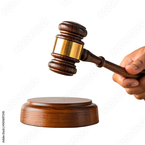 Gavel in Hand Striking Sound Block