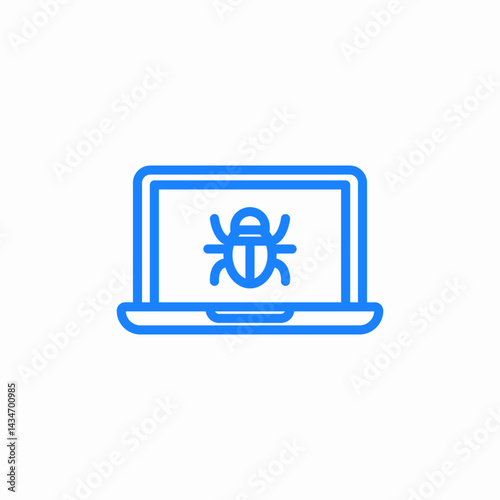 infected laptop icon sign vector