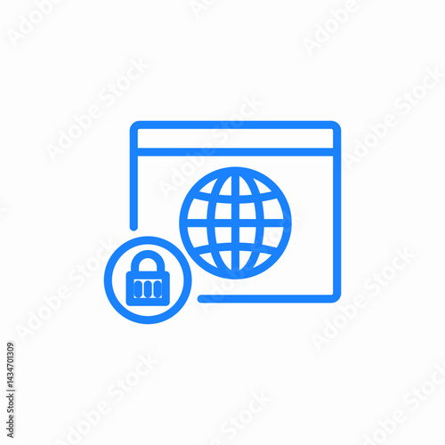 locked browser icon sign vector