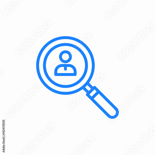 magnify user icon sign vector
