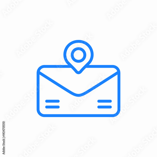 mail pin icon sign vector