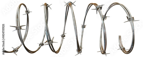 Barbed Wire Bundle PNG Mixed Style Overlays for Conceptual and Editorial Designs Isolated on a Transparent Background