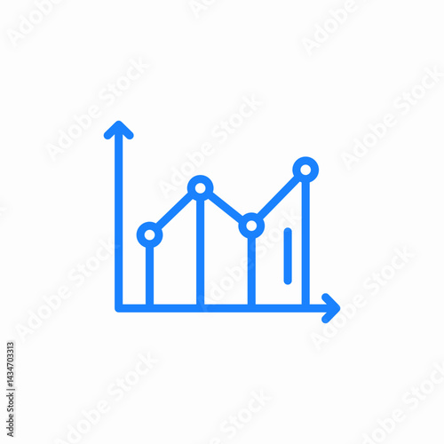 rising graph icon sign vector