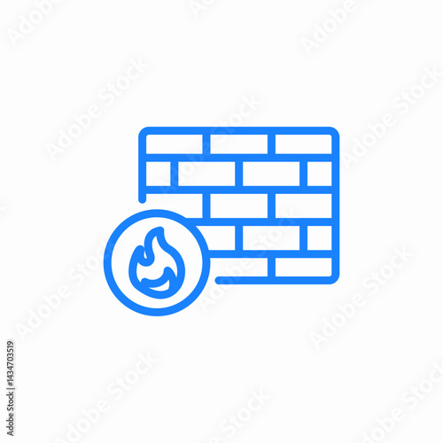 secure firewall icon sign vector