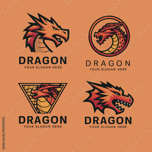 Dragon logo vector illustration