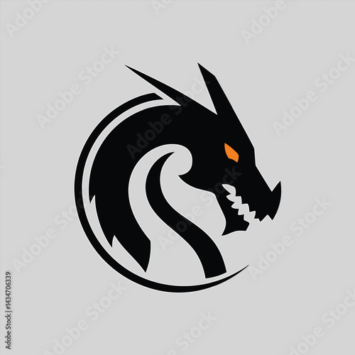 Dragon logo vector illustration