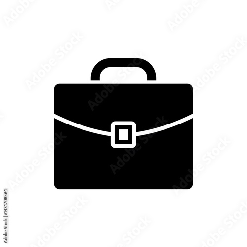 Illustration of a black briefcase with white detailing