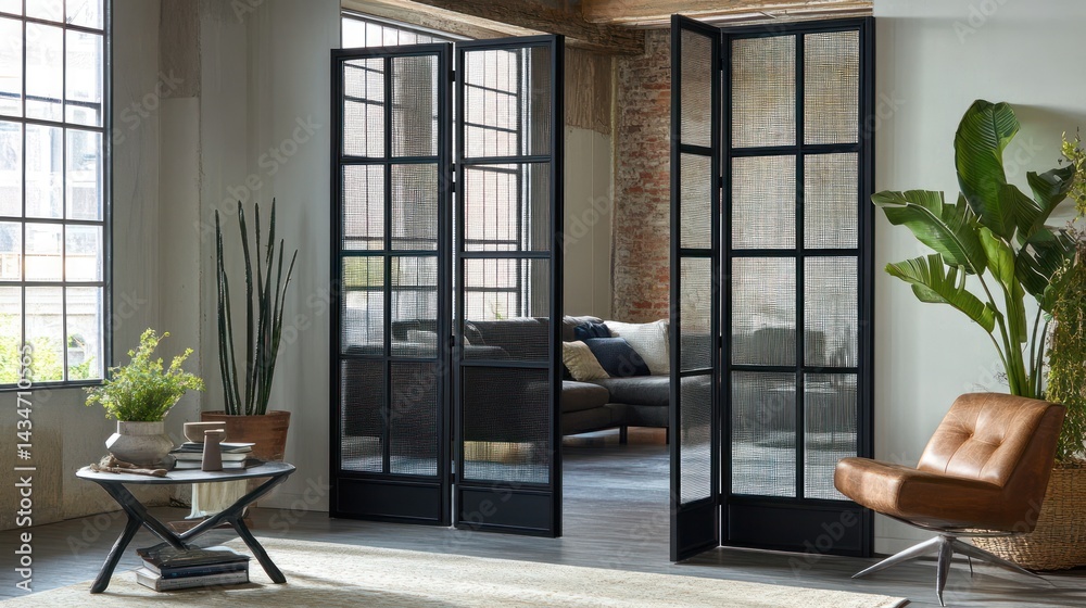 custom made wallpaper toronto digitalModern room divider, open, loft, plants, sunlight