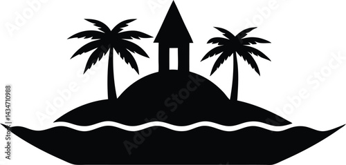 island vector icon.