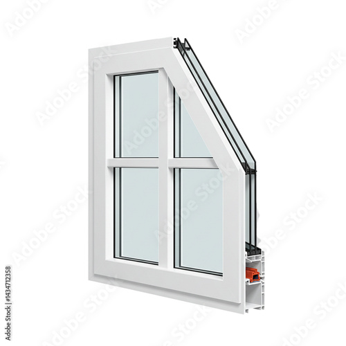 White PVC window vector isolated on white background 
