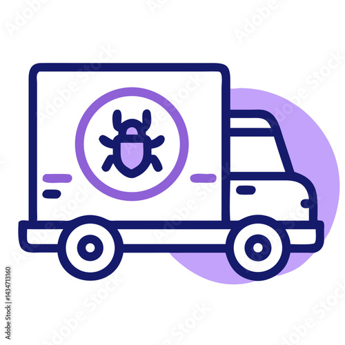 Pest Control Van Icon with Bug Logo  