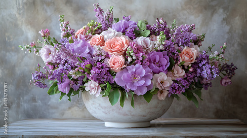 Wallpaper Mural Delicate lilac and soft pink floral arrangement in pastel tones with blur  Torontodigital.ca
