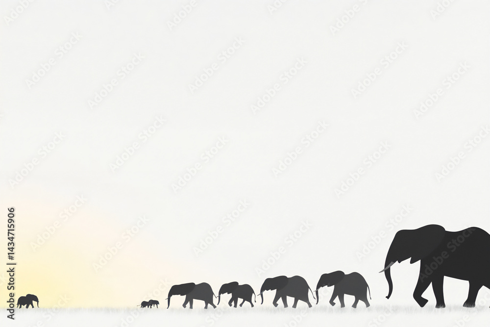 Fototapeta premium african elephant migration,