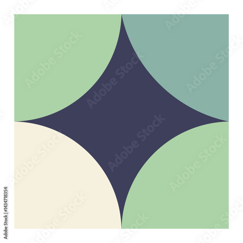 Brutalist geometric star inside Rectangle 