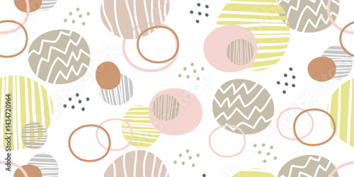 Abstract decorative spots and dots vector seamless pattern