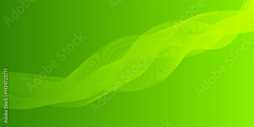 Dot green wave light screen gradient texture dark background. Abstract technology big data digital background.