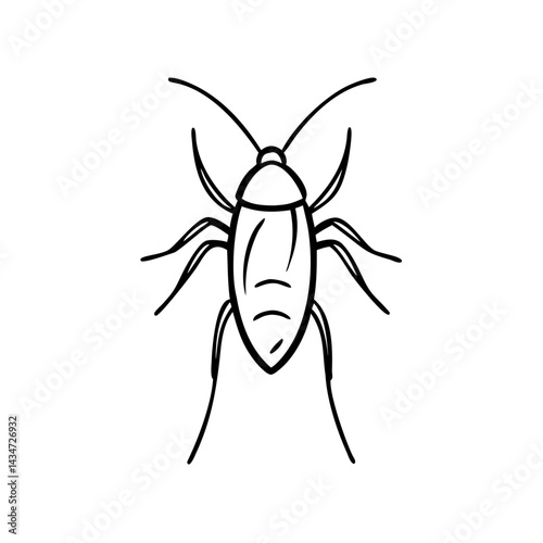 Minimal Icon of Cockroach from the Top View  pest Control & Sanitation 