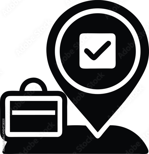 flexible checkin vector icon.