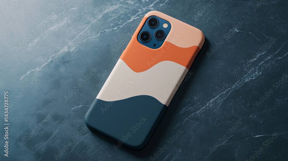 Fototapeta premium Mobile phone Abstract colored cover illustration. Ai generated.