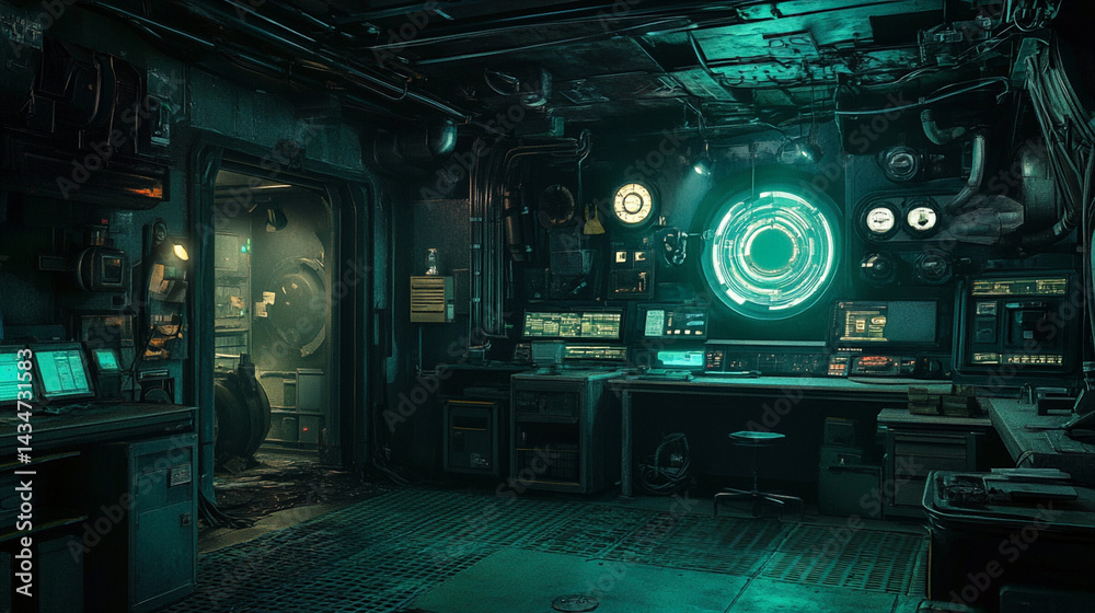 Fototapeta premium Abstract 3d Technology room background. Ai generated.