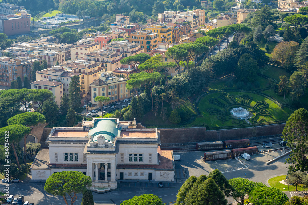 Obraz premium The Papal Basilica of Saint Peter in the Vatican, or simply Saint Peter's Basilica, is a church of the Italian High Renaissance located in Vatican City, an independent microstate enclaved within the c