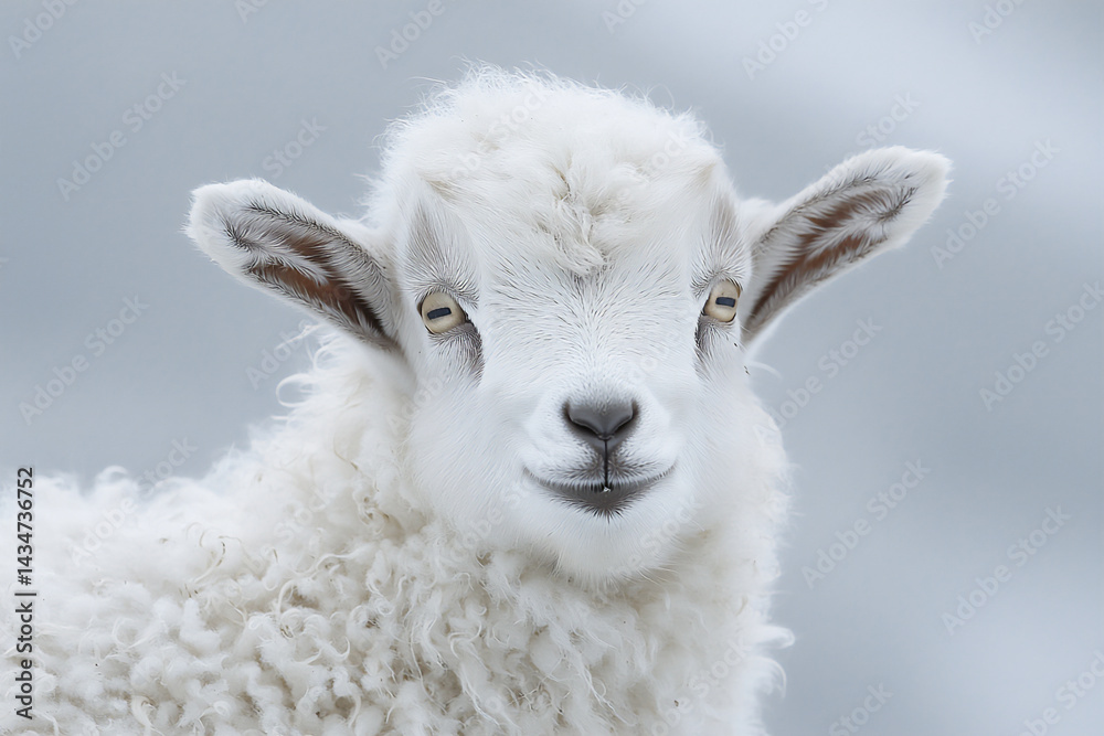 Obraz premium name : cashmere goat kid gentle gaze,
