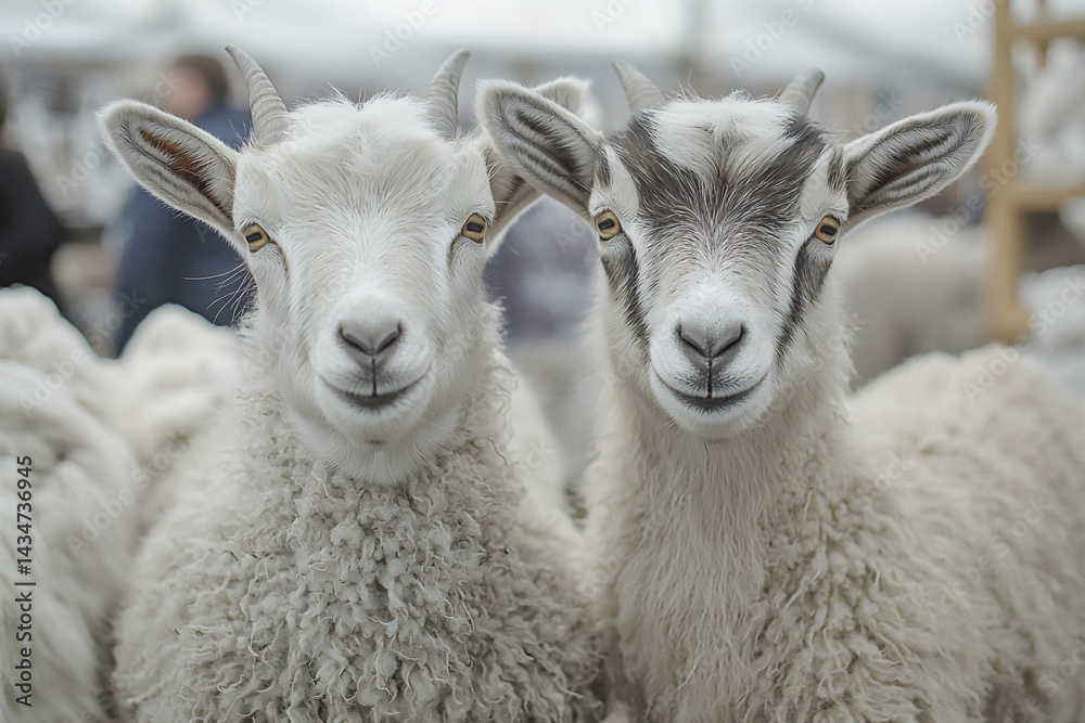 Fototapeta premium name : cashmere goat textile fair,