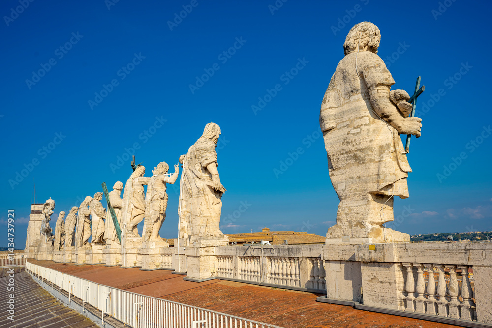 Obraz premium The Papal Basilica of Saint Peter in the Vatican, or simply Saint Peter's Basilica, is a church of the Italian High Renaissance located in Vatican City, an independent microstate enclaved within the c