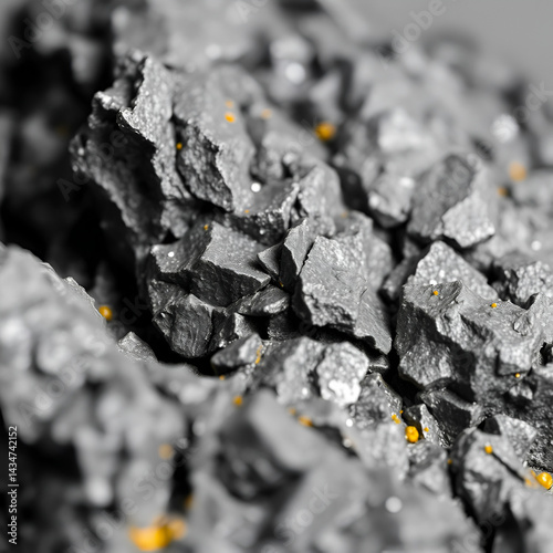 Close-up of zinc ore on gray background