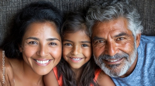 Family Portrait with Smiling Faces, Capturing Joy and Connection in a Realistic and Proud Setting