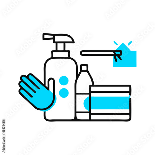 Hygiene station with gloves and sanitizers for clean environments  