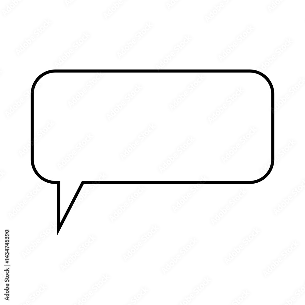 Speech Bubble Icon with Simple Design. Black and White Color. Vector Illustration. Speech Bubble Icon with Simple Design. Black and White Color. Vector Illustration.