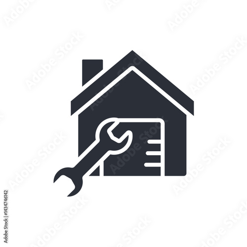 repair house icon collection .design style with background