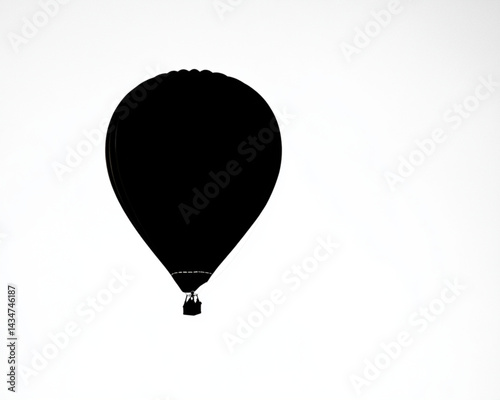 Explore the skies: a captivating silhouette of a hot air balloon against a bright background