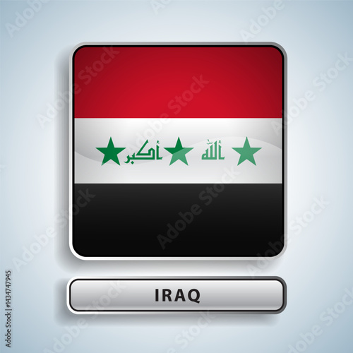 Iraq flag square button Isolated on color gradient background. Exclusive Icon flag Free Download Iraq flag square button Isolated on color gradient background. Exclusive Icon flag - GFXLoad