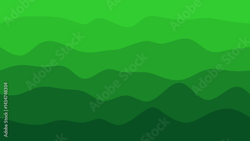 Dynamic, undulating waves in a rich gradient of green hues, creating a fresh and organic abstract background.