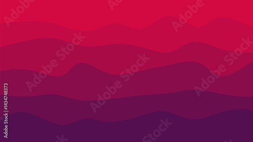 Smooth, undulating waves in a captivating gradient of red and purple hues, creating a vibrant abstract background.