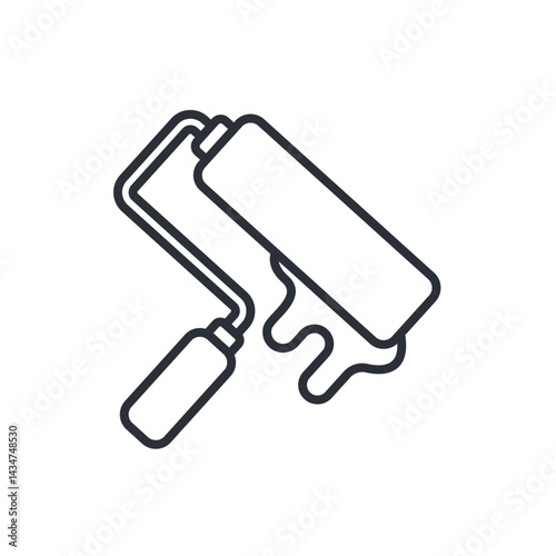 paint roller icon collection .design style with background