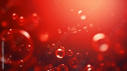 Red Bubble Background – Abstract Floating Spheres in Soft Light
