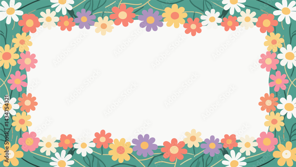 Obraz premium daisy Pattern, flower vector pattern surrounds a border.
