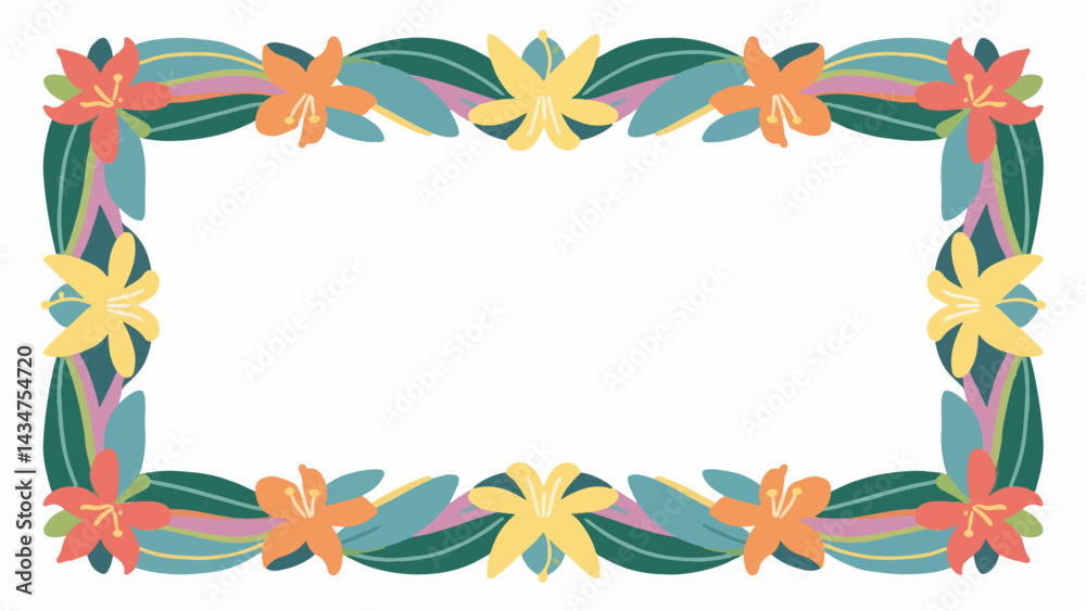 Obraz premium orchid Pattern, flower vector pattern surrounds a border.
