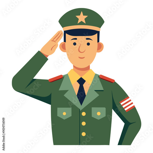 American military salutes set shilhotee vector isolated on white background