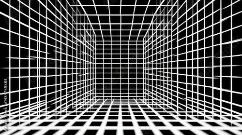 Abstract 3D Grid: A Digital Exploration of Space and Form