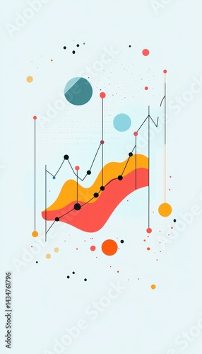Abstract data growth chart graphic for presentation design