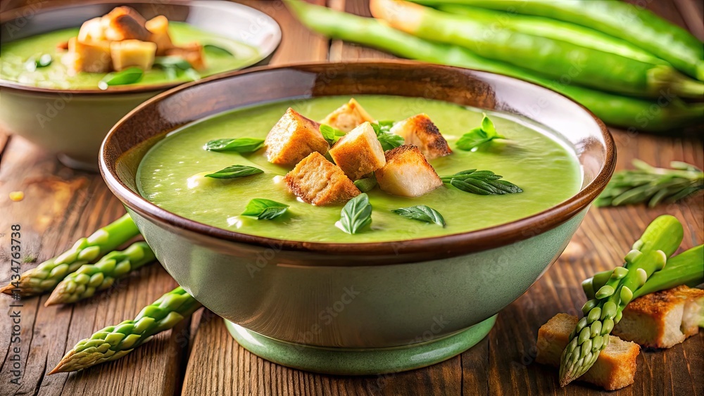 Creamy Asparagus Soup Recipe with Homemade Croutons: Delicious Springtime Recipe