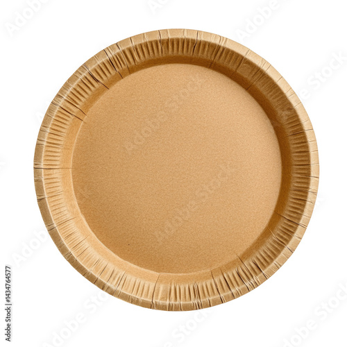 Eco-friendly disposable paper plate, perfect for parties and outdoor events, emphasizing sustainability and convenience. on transparent background