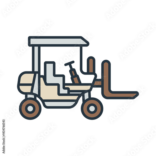 forklift icons isolated on White Background. Flat style design