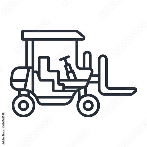 forklift icons isolated on White Background. Flat style design